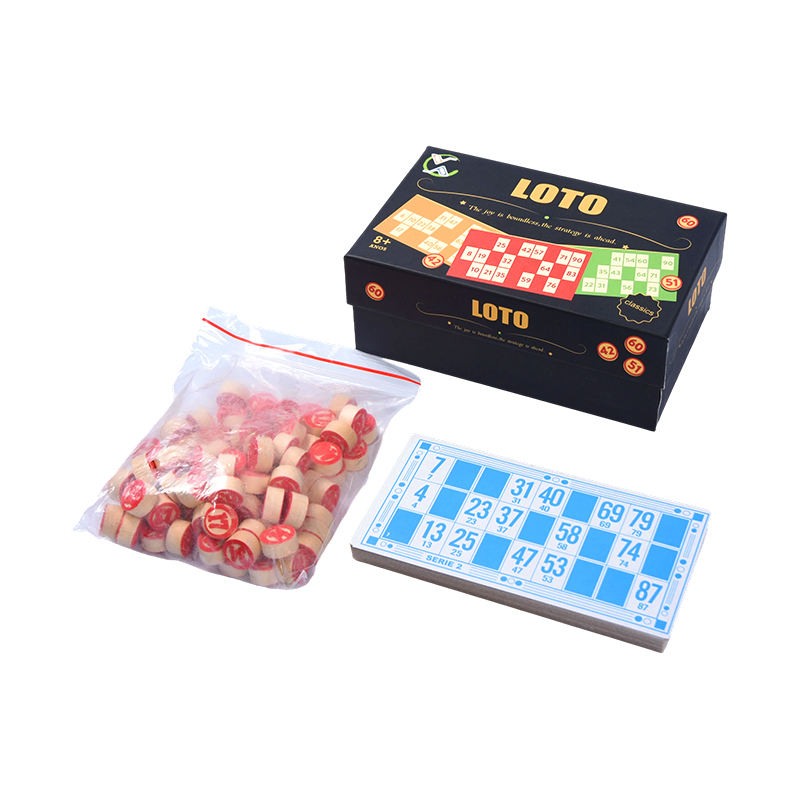مجموعة ألعاب LOTO (نمط البنغو) - كاملة مع الرموز والبطاقات وصندوق التخزين