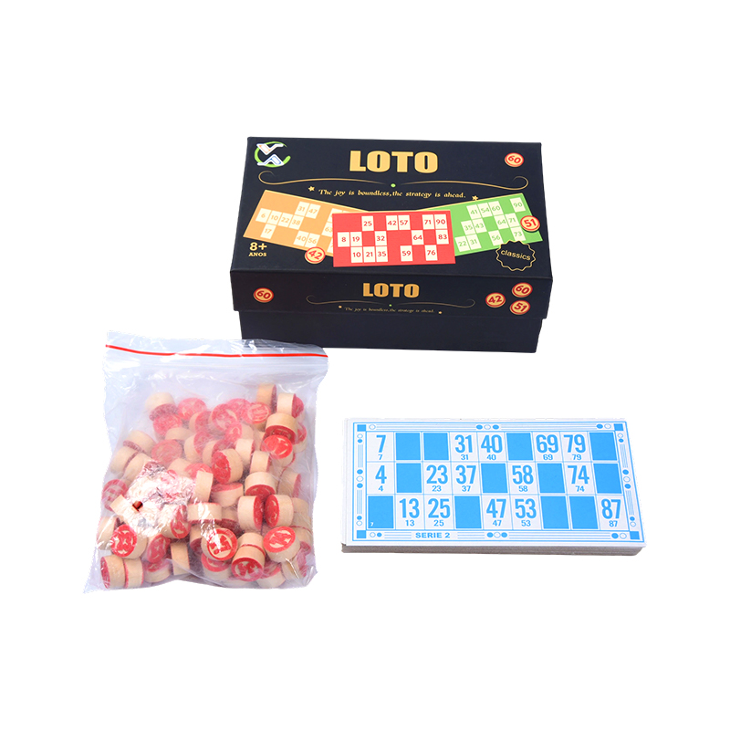 مجموعة ألعاب LOTO (نمط البنغو) - كاملة مع الرموز والبطاقات وصندوق التخزين